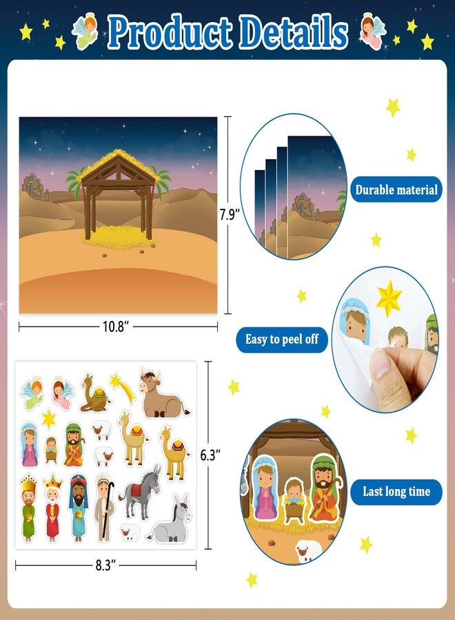 JUESMOS 12 Pack Make a Nativity Scene Stickers for Kids Religious Christmas Crafts School Classroom Activities Christian Christmas Party Decorations - Image 2